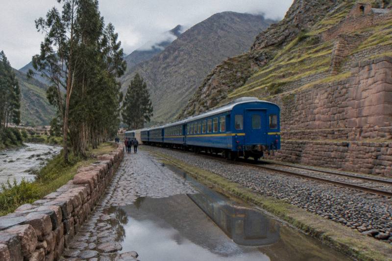 A rail journey through the Sacred Valley toward the Machu Picchu citadel, the classic endpoint of the route